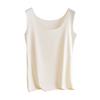 Dámské tílko z ledového hedvábí s kulatým výstřihem, bez rukávů, camisole top, základní letní top, ležérní cvičební trička
