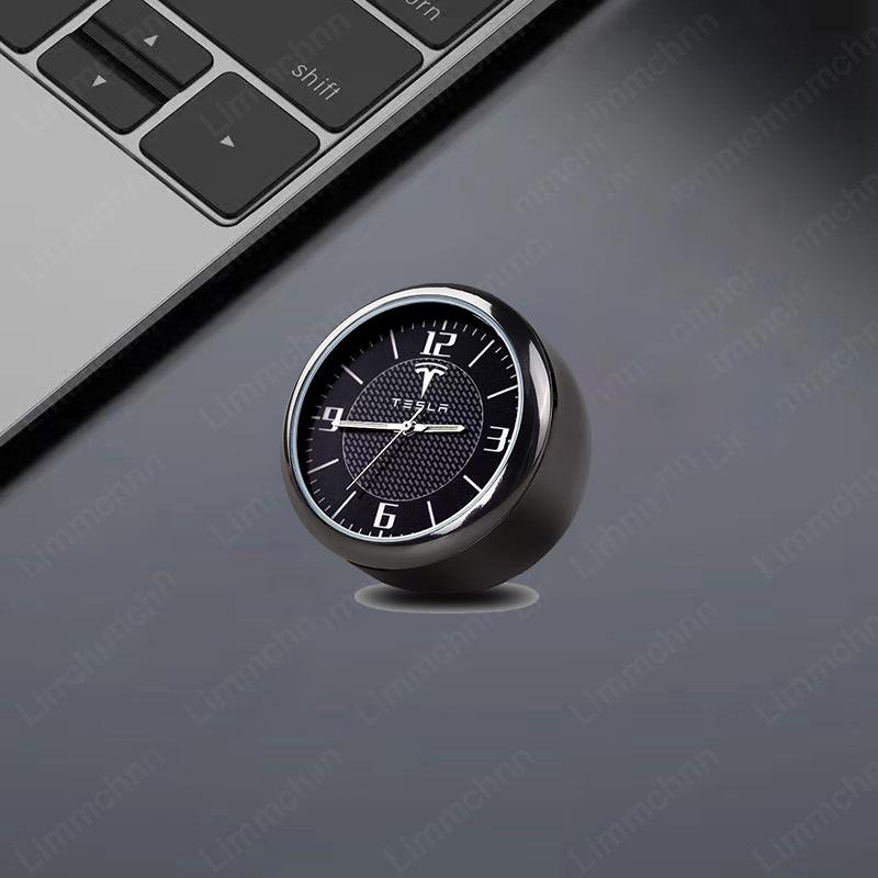 Auto Car Dashboard Clock with Mini Watch Quartz Electronic Timepiece For Tesla Model 3 Model S Model X Model Y Roadster SpaceX