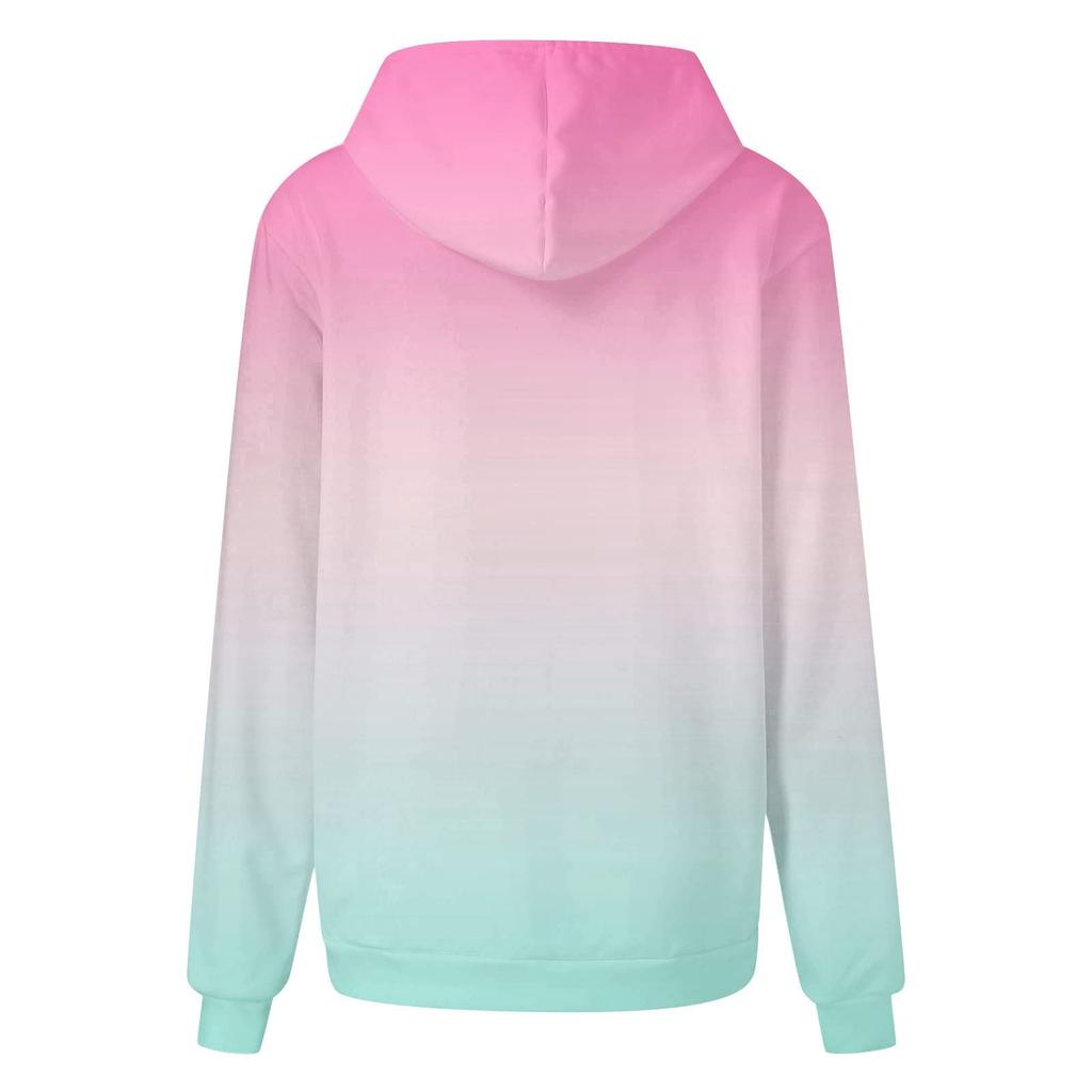 Damenmode, locker, lässig, täglich, langärmelig, Farbverlauf, Patchwork-Top