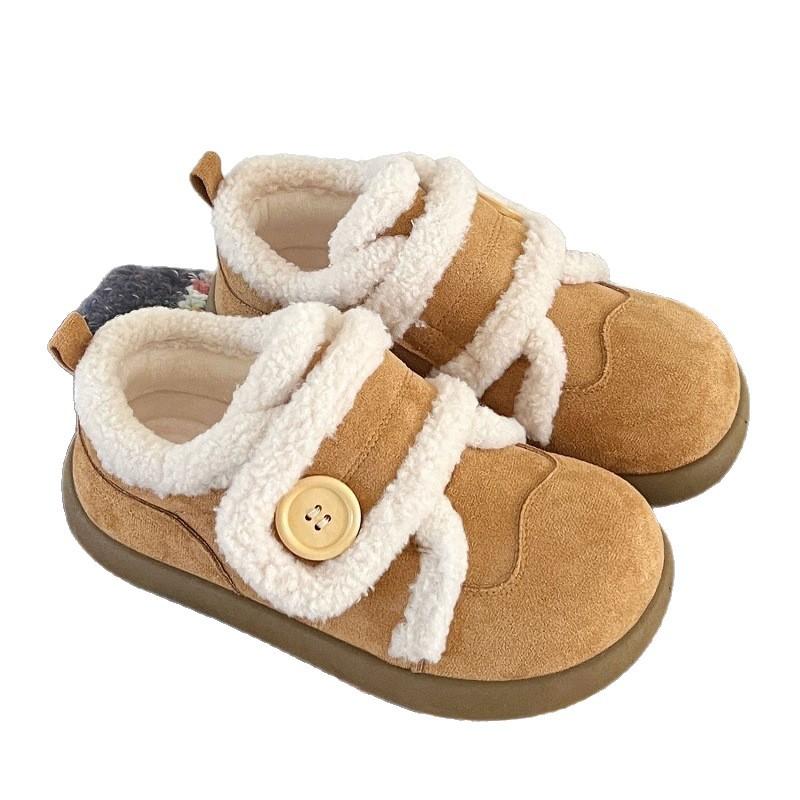 New winter cotton shoes, velvet non-slip and warm Birkenstock retro shoes ins trendy breadboard shoes