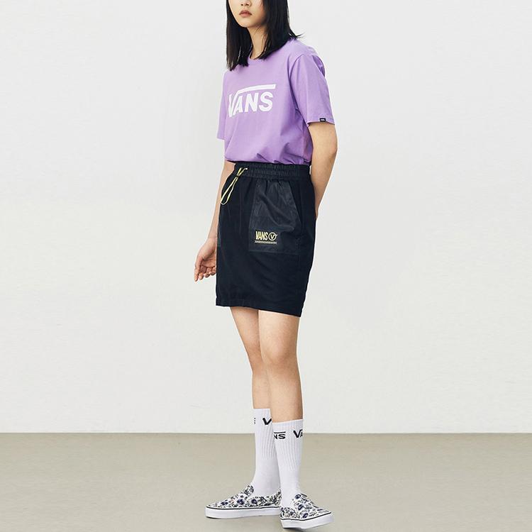 Vans Logo Print Casual Sports Short Sleeve T-Shirt Unisex Tops Lavender VN0A4MM6Z71