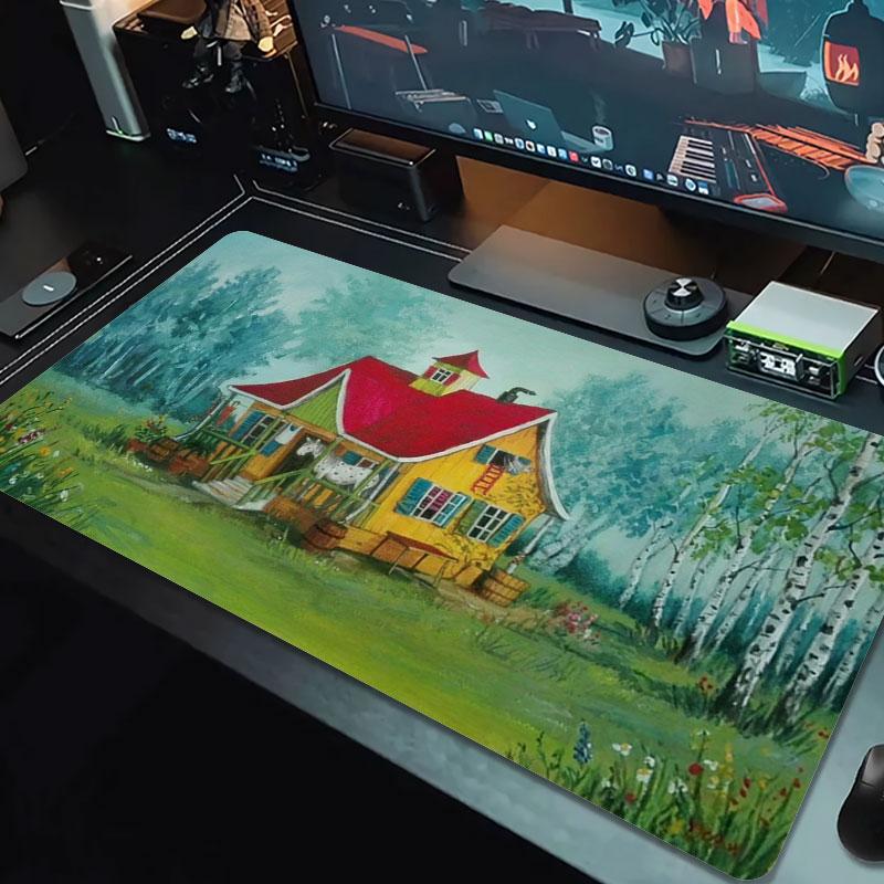 Pippi Longstocking Large Size Mouse Pad Large Gaming Table Cushion Non-slip Laptop Tablet Big Mousepad XXL Mat Mini PC Playmat With Lock Edge