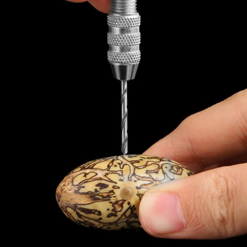 11pcs Drilling Rotary Tool Manual Twist Drill Bit Watchmaker Pin Vice Watch Repair Tools Mini Hand Drill Woodworking Tools