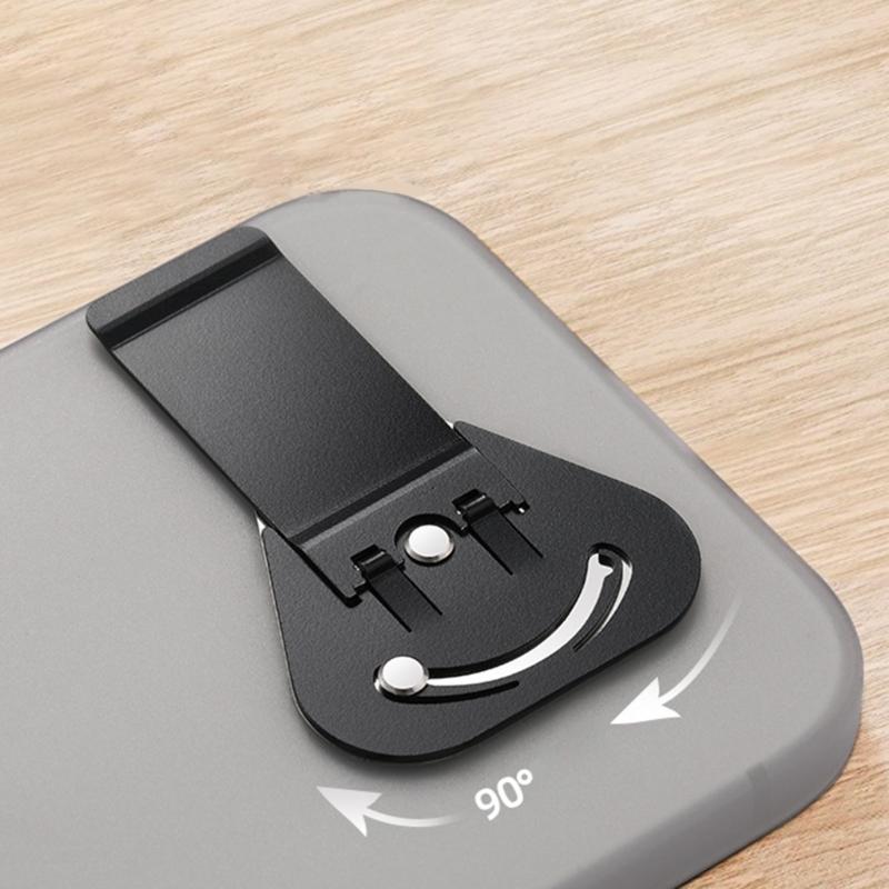 360 Degree Adjustable Kickstand Foldable Phone Mount Easy Stick On Tablet Support Stainless Steel for Work Entertainment