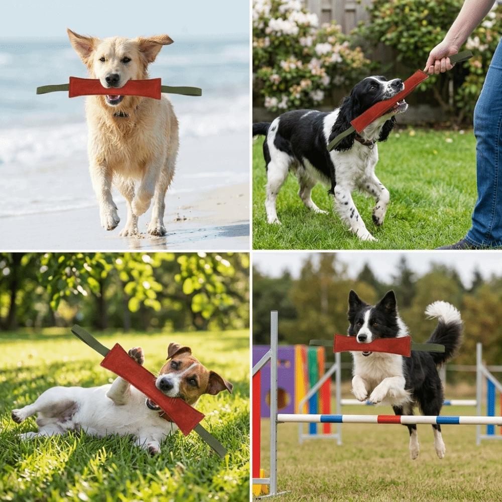 Cowhide Material Dog Bite Stick Sturdy Texture Dog Fetch Toy Canine Training Gear Interactive Play