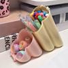 Creative Desktop Slanting Organizer Large Capacity Simple Slanted Pen Holder Sturdy Solid Color Oblique Pen Container