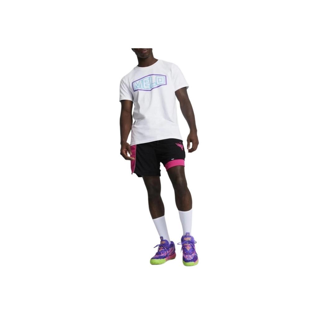 Puma X Lamelo Collaboration Color Block Lace-Up Mid-Rise Casual Shorts Men Shorts Black Bright-Pink 623288-01