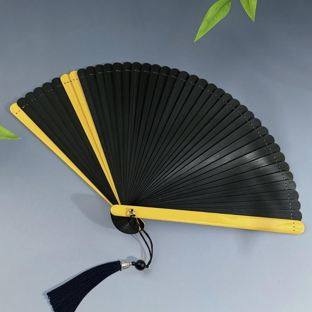 With Tassel Bamboo Folding Fan Ancient Style Handheld Fans Decor Fan Dance Fan Wedding Party Decor