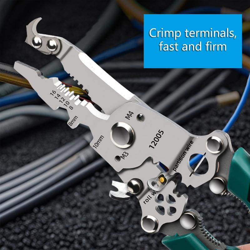 Multifunktionale Abisolierzange Handwerkzeug Geeignet für Elektriker, Automatisches Abisolieren mit Crimpfunktionen
