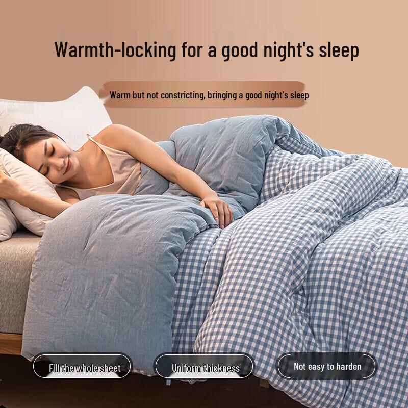 

Yalu All-Season Blue Plaid Polyester Quilt