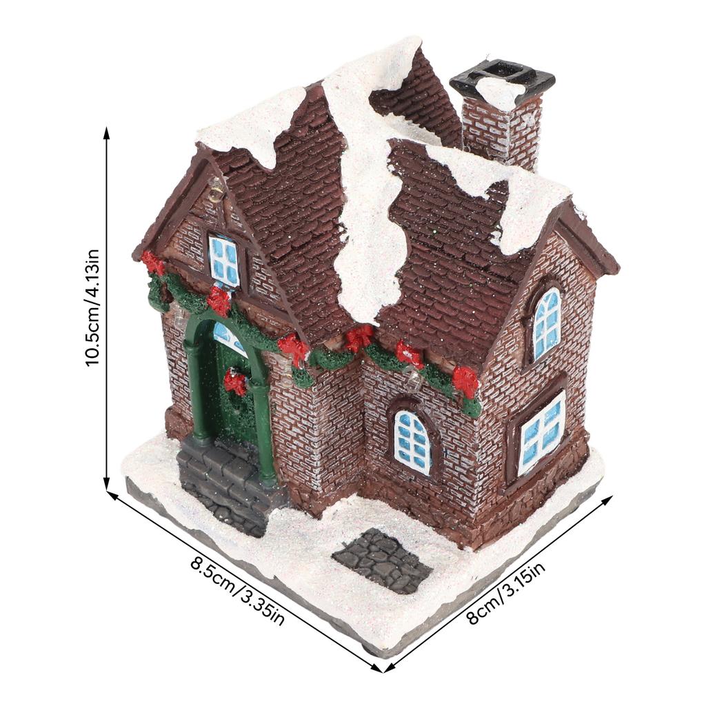Resin Christmas Village House Hand Painted LED Lighted Christmas House Landscaping Warm Ambient Fine Details for Home Decor