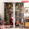 2pcs 2D Flat Printing Christmas Drapes Merry Christmas Snowman Santa 100% Polyester Fabric Without Electricity 0 Use for