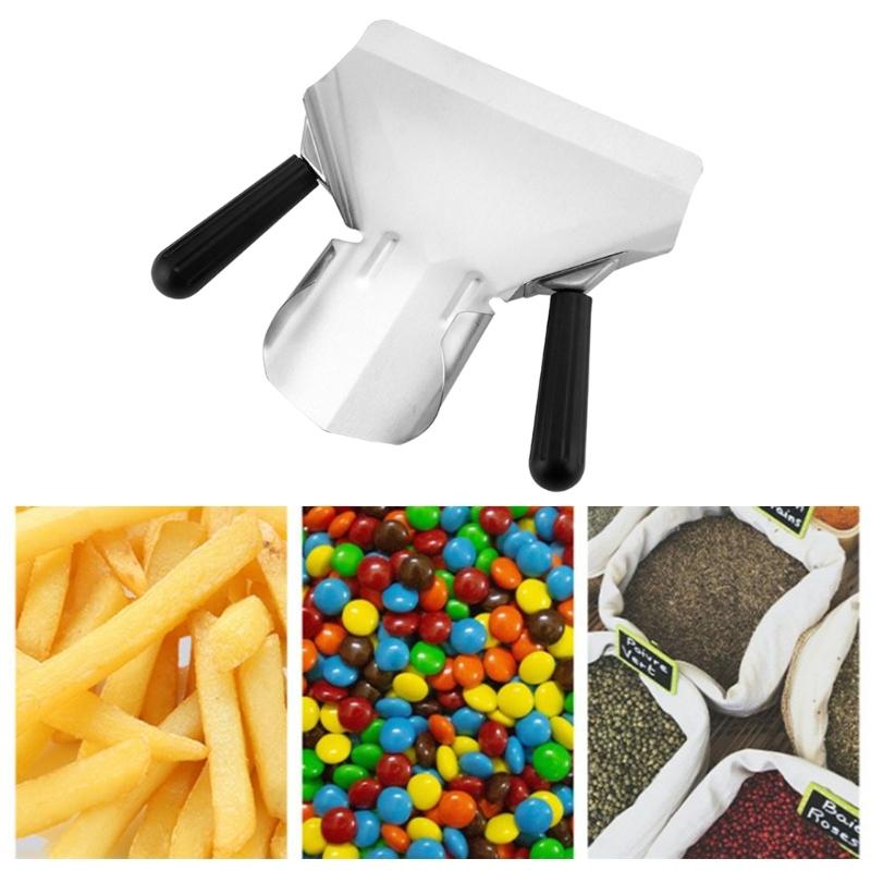 Pommes Schaufel aus Edelstahl mit rutschfesten Griffen Mehrzweck Pommes Schaufel Bagger Pommes Snack
