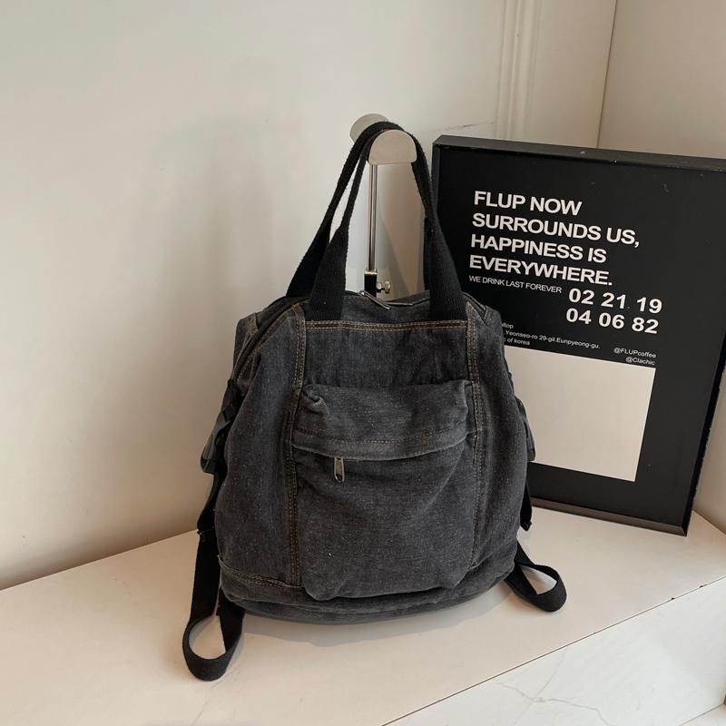 Jeans-Rucksack Damen Kleiner Rucksack Studenten-Schultasche Multifunktionale Handtasche