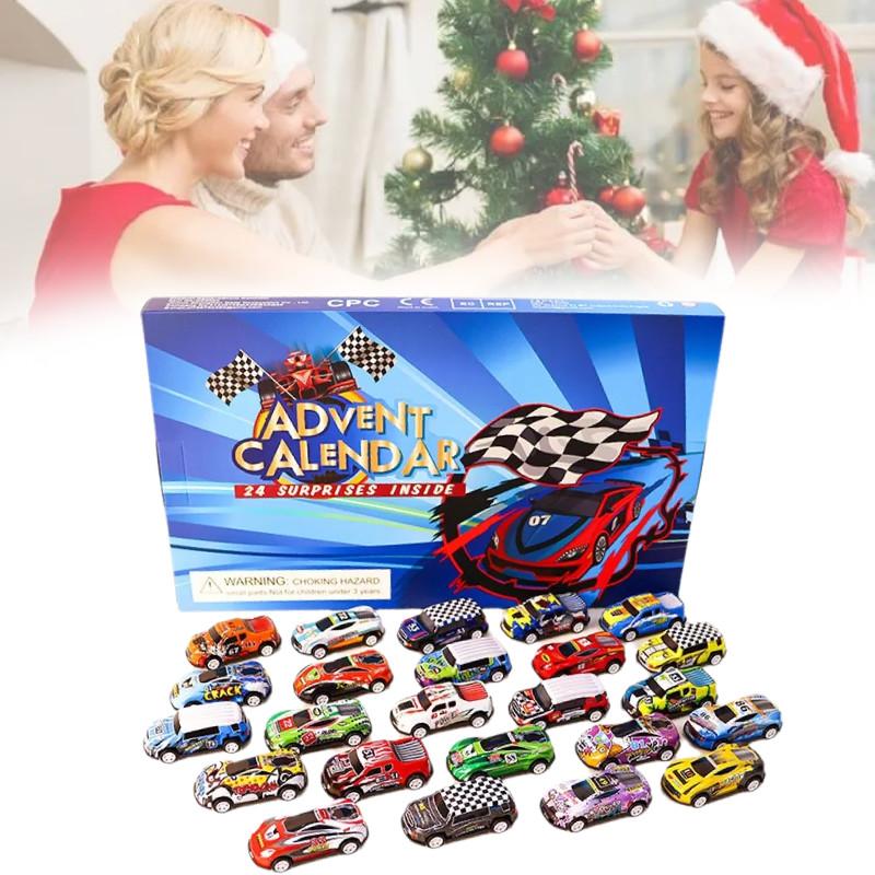 Advent Calendar Countdown Toy Cars Set For Kids Featuring 24 Unique Collectible Designs