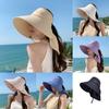 Summer Uv Protection Sun Hat With Wide Brim And Removable Shoulder For Women