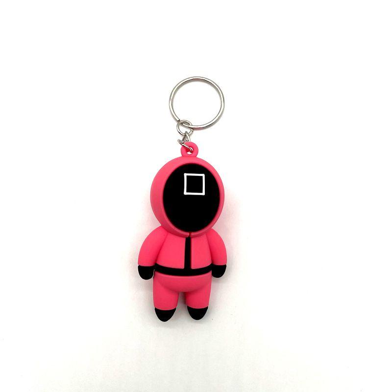 Stylish Squid Game Keychain Red Guard Staff Worker Figure Pendant For Fans