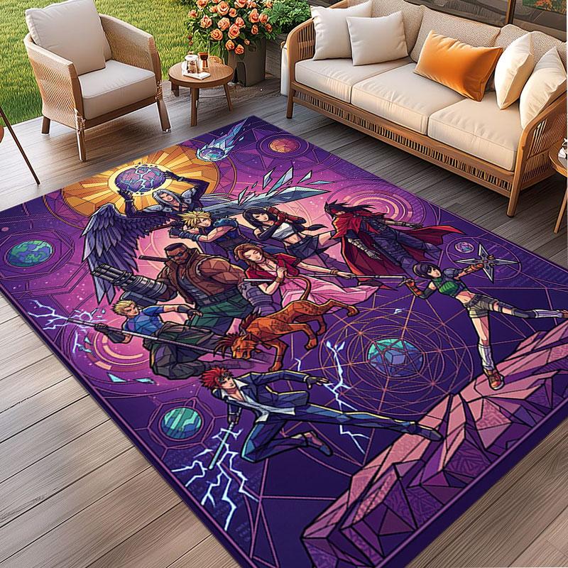 Final Fantasy Print Rug, Washable Floor Carpet, For Entryway Dorm Laundry Room Office Study, Home Decor Birthday Christmas Gift