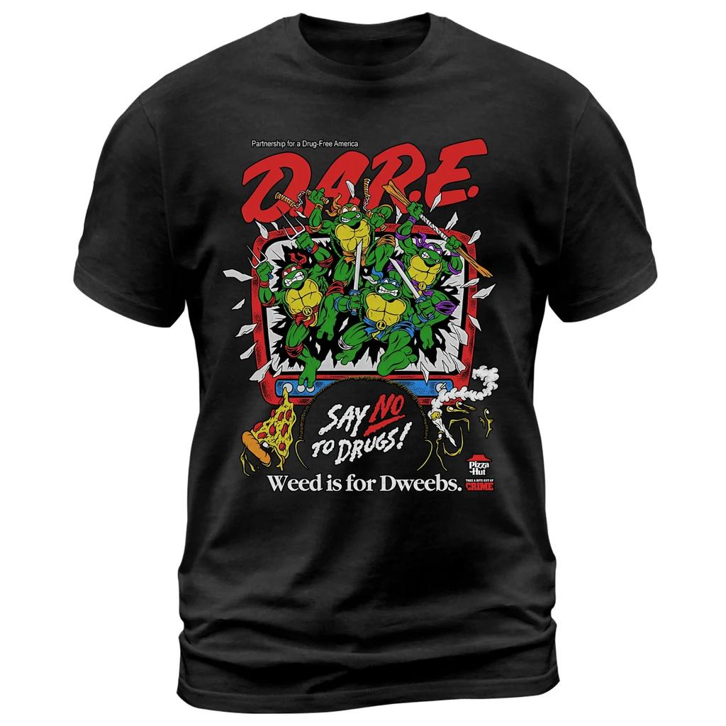 DARE Say No To Drugs! Ninja Turtles Classic Retro Vintage Graphic T-Shirt