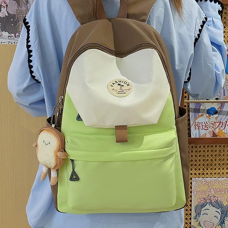 Schoolbag new contrasting color high school student schoolbag manufacturer wholesale junior high school student backpack large capacity versatile
