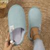 Women Corduroy Side Logo Winter Slippers Non Slip Warm Indoor Outdoor House Shoes Small Size Suggest Order One Size Up