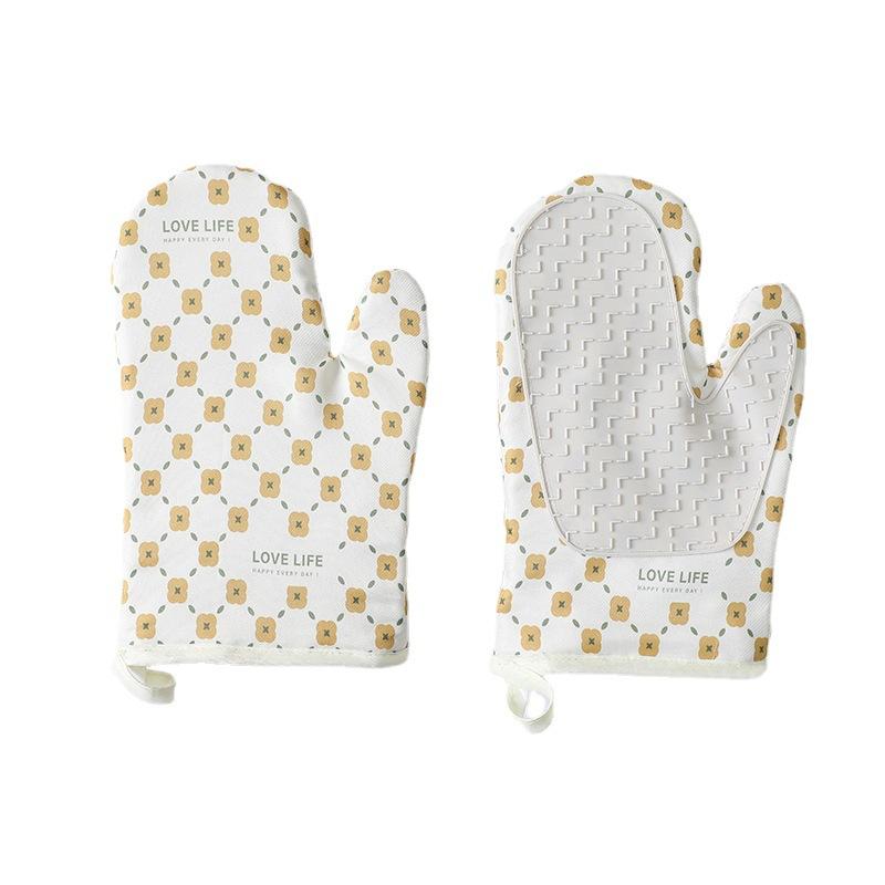 Silicone Oven Gloves High Temperature Resistant Anti-burn Non-slip Thickened for Kitchen Microwave Baking Dessert Tools