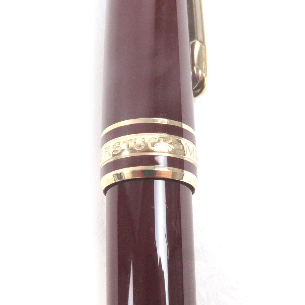 Great MONTBLANC Ballpoint Pen Set of Two Fountain Pens Bordeaux Gold 14K Mens Used