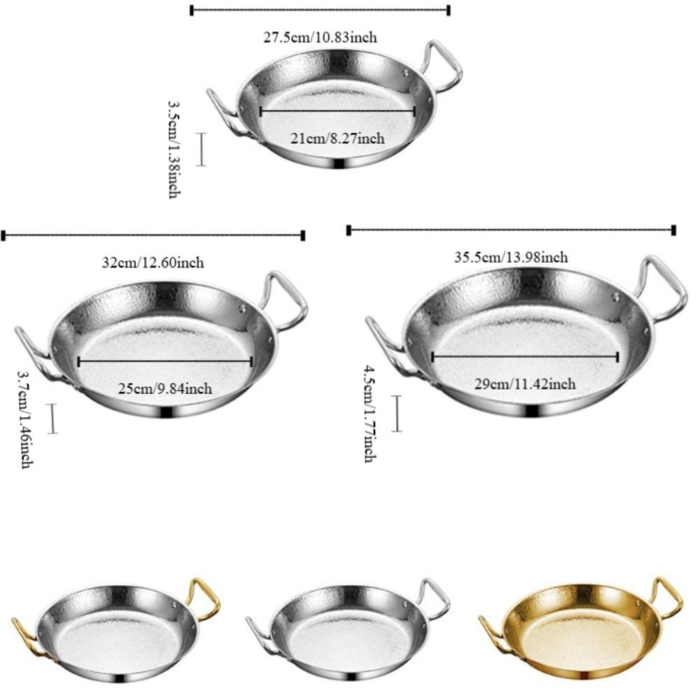 Flat Bottom Seafood Rice Pot Stainless Steel Stock Pot Hammer Grain Seafood Paella Pan Cooking