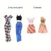 4Sets Fashion Fashionable Style Clothes designed for 11.5 In Girls Dolls 2Sets Top Plus Trousers 2Set Pretty Dresses Accessories DIY Playthings