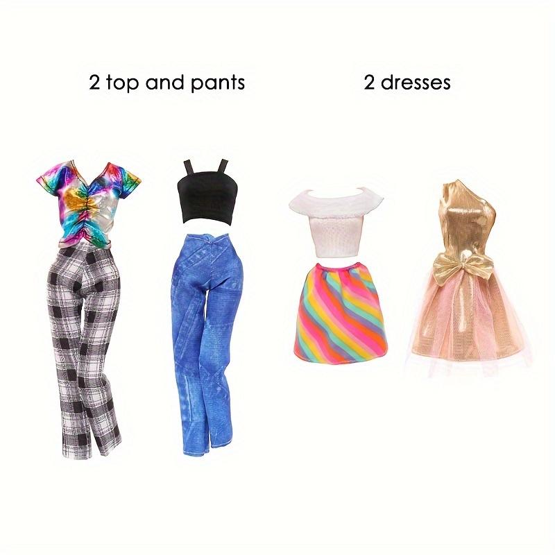 

4 Набора Модная Трендовая Одежда для Девочек-Кукол 11,5 Дюймов 2 Набора Топ и Штаны 2 Набора Красивых Платьев Аксессуары Игрушки Сделай Сам
