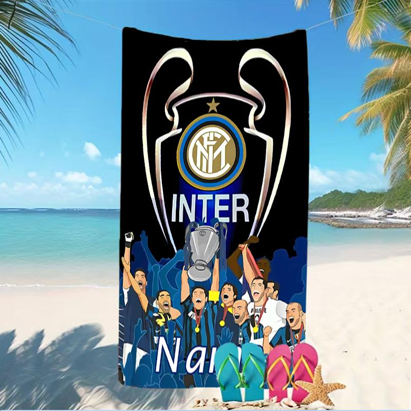 Customizable personalized beach towels Inter Milan themed designs.Suitable for the beach, yoga, sports;ideal as beach accessories