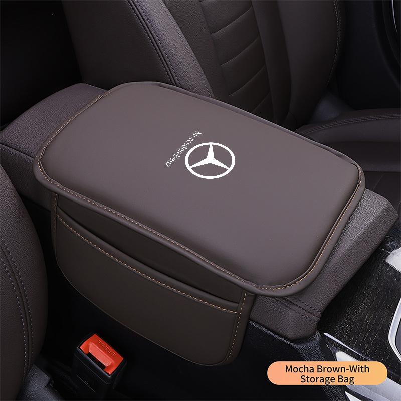 Leather Pad Car Armrest Mat For Mercedes Benz AMG W124 W202 W203 W204 W210 W211 W212 GLC GLK Center Console Protection Cushion RQ1