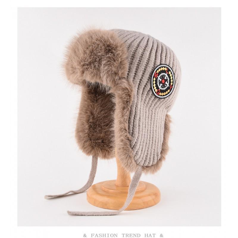 Womens Winter Knit Beanie Hat With Fleece Lining Warm Ear Protection Acrylic Wool Blend Cap Cold Weather