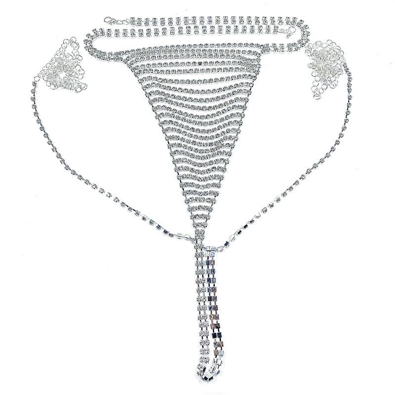 European And American New Women S Body Chain Fashion Rhinestone Bikini Underwear Sexy Nightclub Wind Body Chain