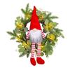 Long Leg Reindeer Leaf Wreath with Built In LED Lights for Holiday Window and Wall Hanging Made of Lightweight Plastic