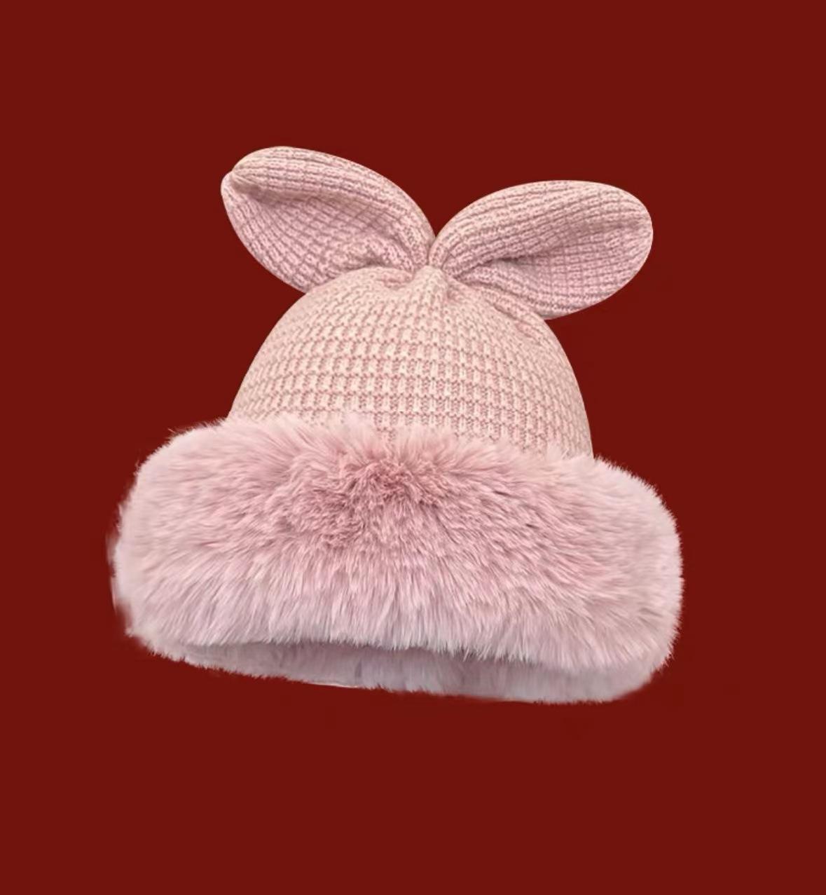 

2024 новий плюшевий капелюх Lei Feng з червоним бантом, дитяча осінь і зима, потовщена тепла студентська мила шапка-вушанка M (56-58cm) Waffle Plaid Rabbit Ears Lei Feng Cap рожевий