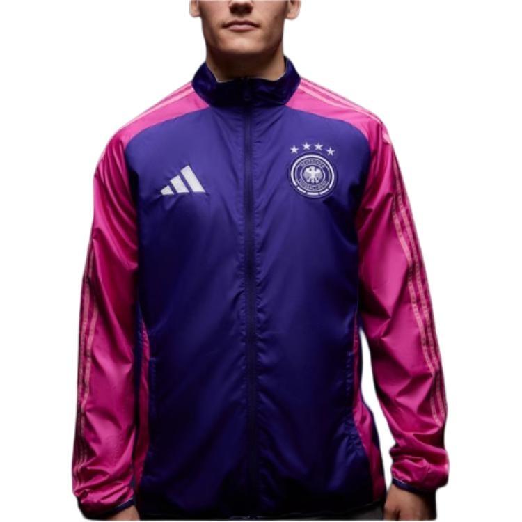 adidas Germany Anthem Football Jacket Asia Sizing 'Purple Pink' Men's IX0405