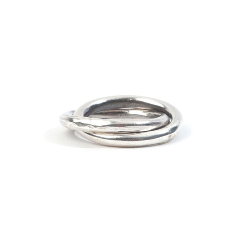 SEWNSWEN SILVER DOUBLE HAMMERED RING