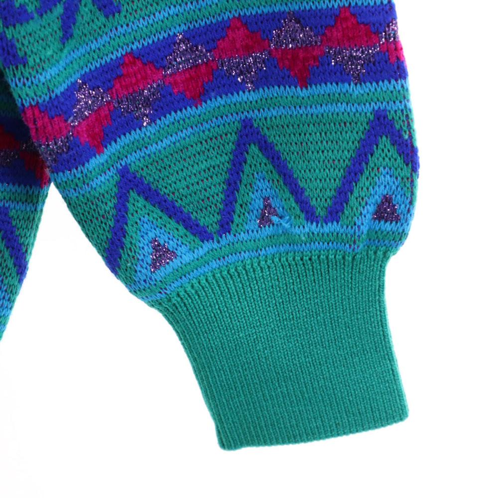 Yves Saint Laurent 90s Old Nordic Pattern Long Sleeve Knit Cardigan M Women Used