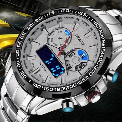 Reloj Digital LED para Hombre Relojes Deportivos para Hombre Acero Inoxidable Militar Impermeable Relojes de Pulsera