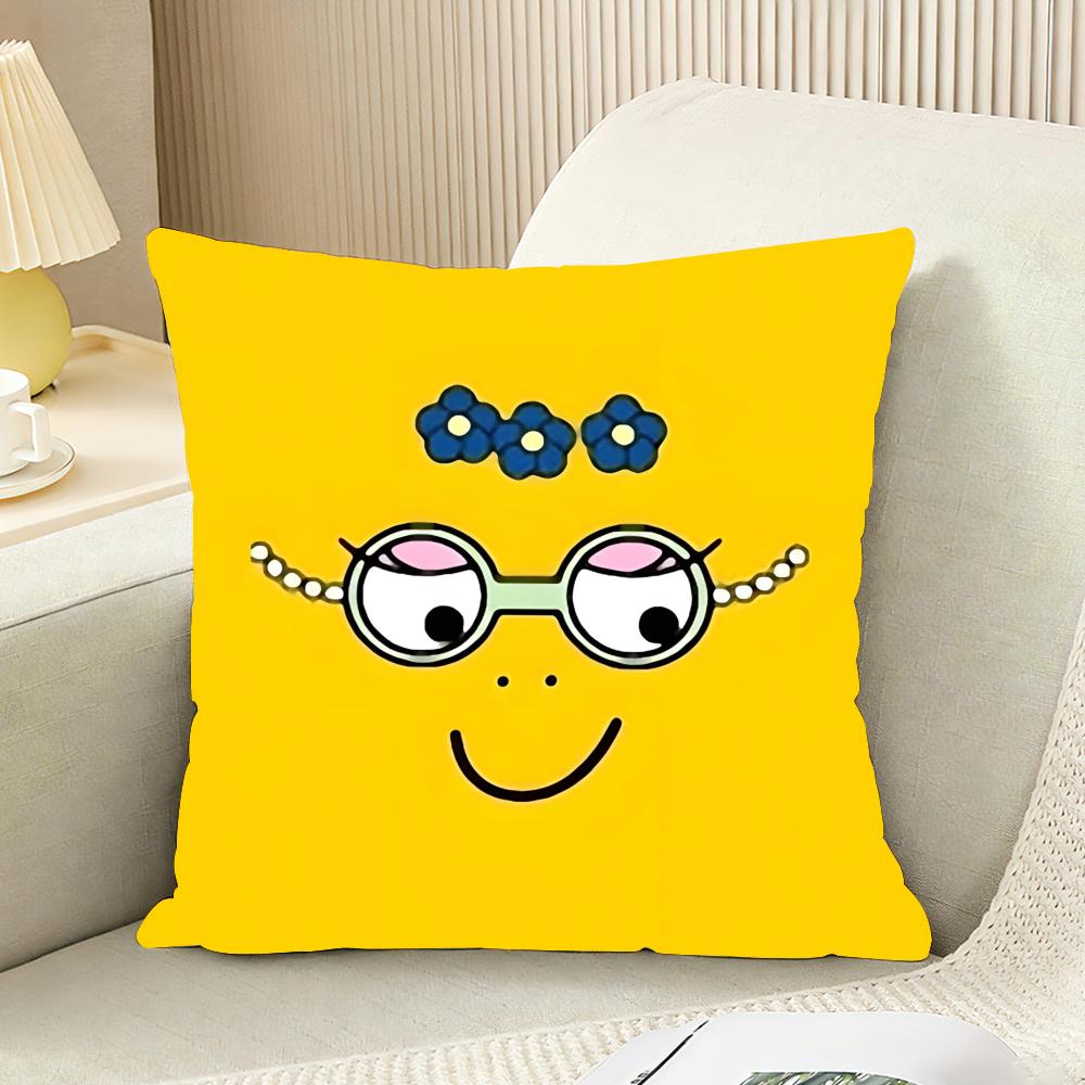 Cute Cartoon B-B-Barbapapas Cushion Cover Reversible Plush Pillow Cover For Car Sofa Bedroom Decorative Gift Pillowcase