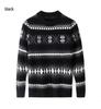Unisex Striped Jacquard Wool Sweater - Thick, Versatile & Warm for Autumn/Winter