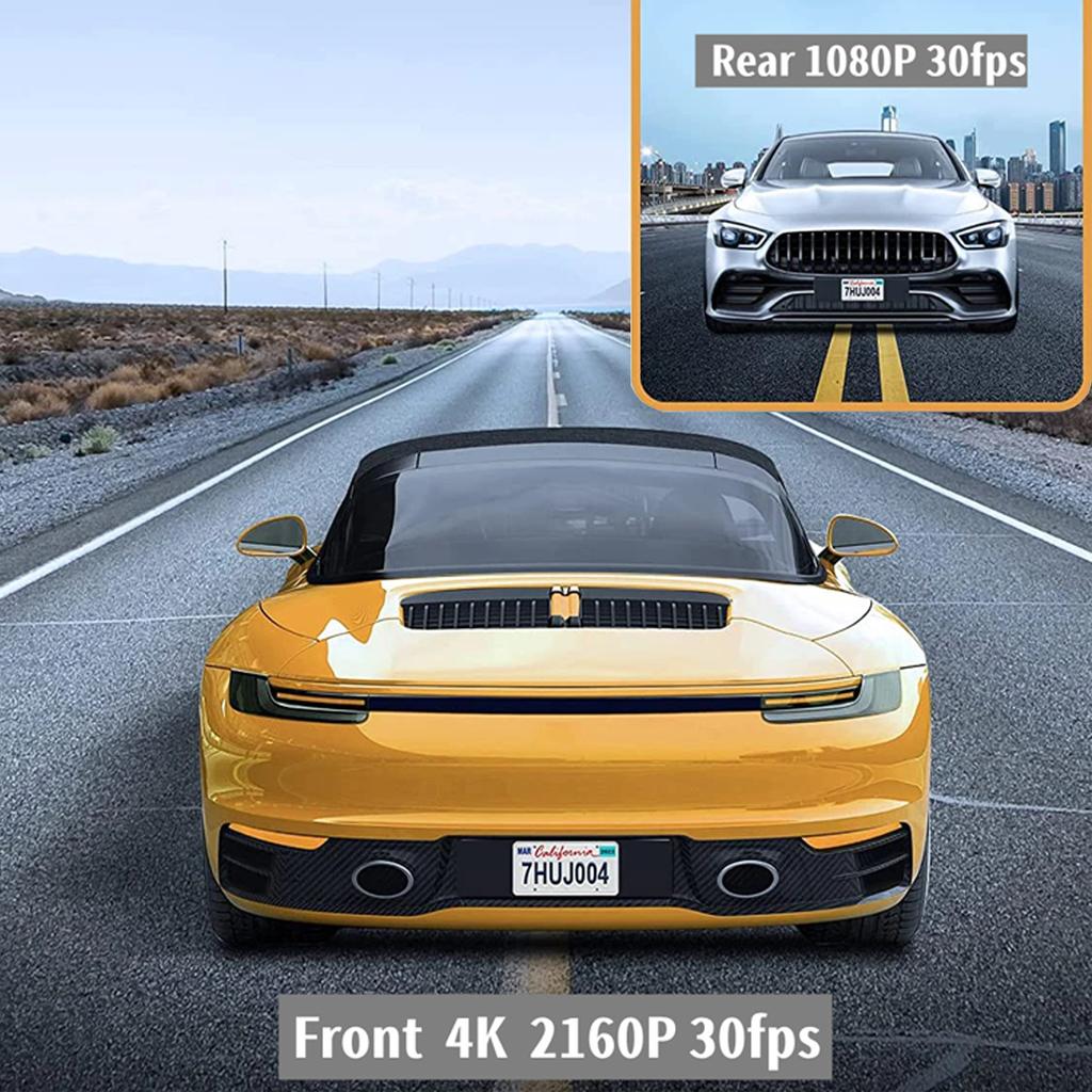 UHD 4K Dash Cam Mini Hidden 2Inch Car DVR Mobile WiFi appWDR Video Recorder Night Vision Ftont Rear 2Channel Black Box