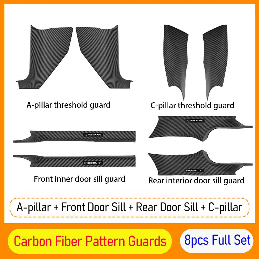 for Tesla Model Y Juniper 2025 2026 Front Rear Door Threshold Strip Guard Anti-dust Pads Door Sill Protective Cover Accessories