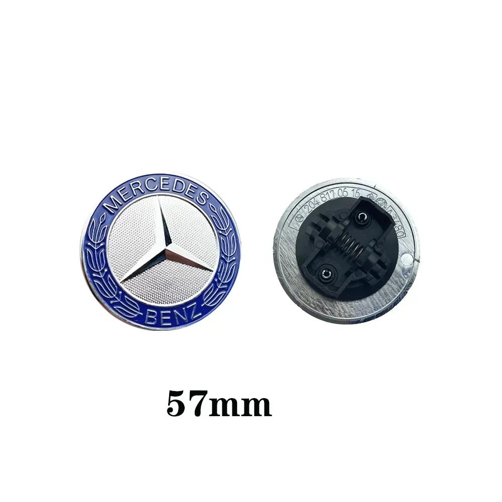Autó matrica Benz AMG 57mm Első motorháztető embléma Matt fekete Lapos babérkoszorú jelvény Mercedes Benz AMG W205 W213-hoz A0008171701