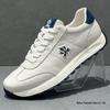 Tênis de Corrida Masculino Forrest Gump 2025 em Couro Genuíno Branco - Respirável, Leve, Sola Macia, Calçado Esportivo Casual