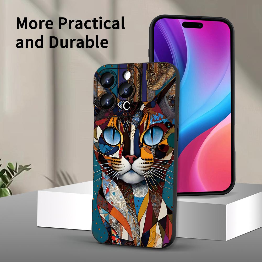 Creative Cat Pattern Mobile Phone Case Suitable for iPhone 17 16 15 14 13 12 11 Pro/ Max /Plus Anti-fall and Shockproof