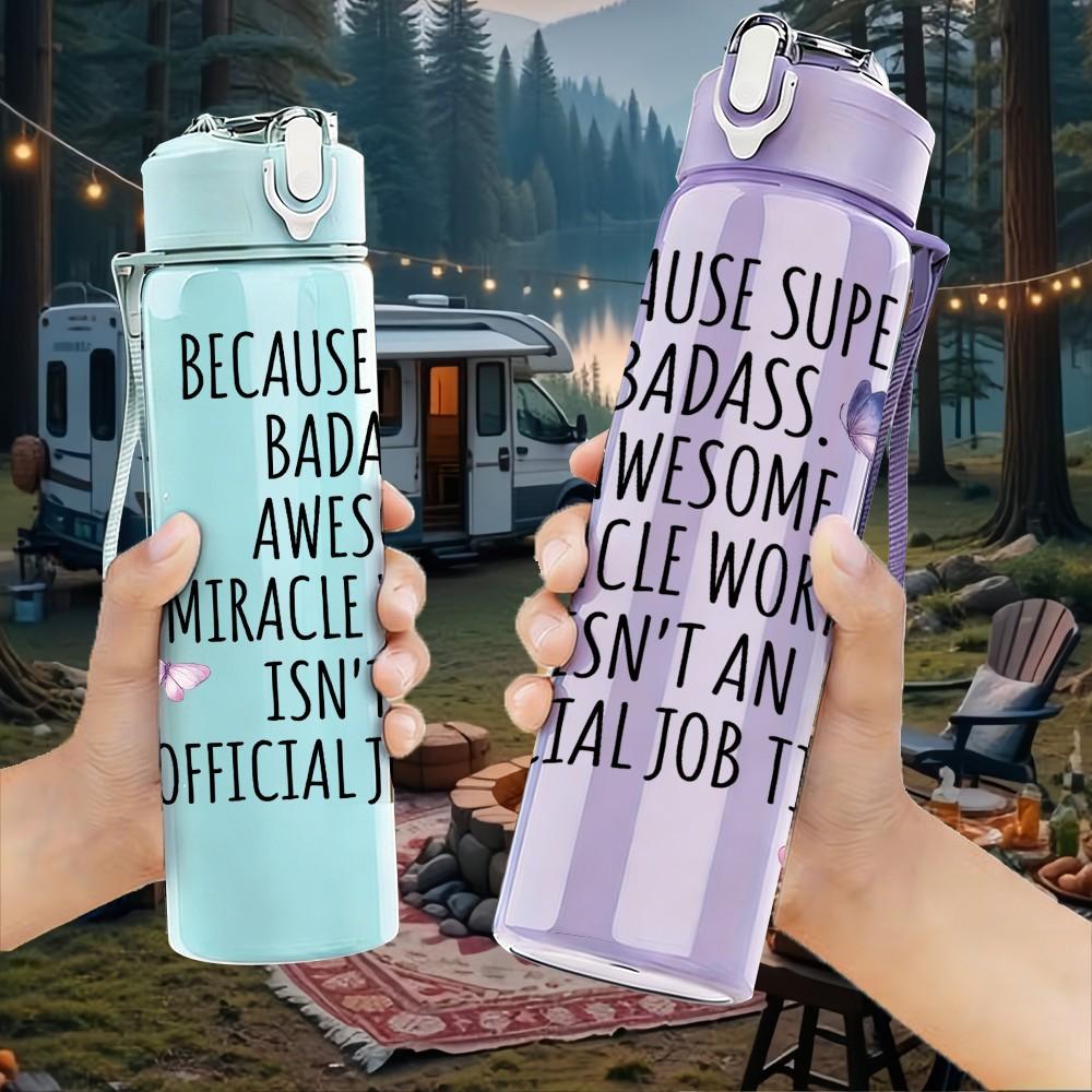 1PC Nurse Super Hero Quote Print 750ml Color Plastic Sports Water Bottle Leakproof Flip Straw Lid Suitable for Sports Office Home Use