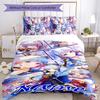 3pcs Custom Name Cartoon Genshin Impact Ayaka Kamisato Bedding Set Duvet Cover Closure Includes 1 Duvet Cover & 2 Pillowcases for All Seasons Bedroom 
