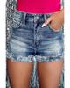 Azura Exchange High Waist Raw Hem Denim Shorts